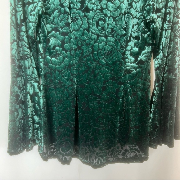 Ultra Pink Womens Whimsigoth Velvet Burnout Top Size S Bell Sleeve Fairy Grunge - Picture 14 of 14